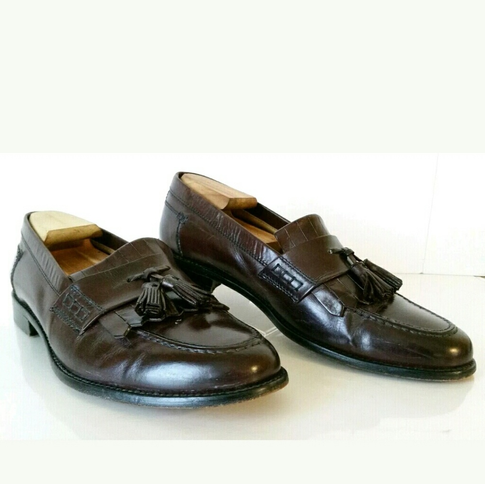 Cole Haan Mens Brown Leather Tassel Loafers 11M